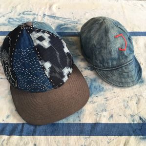 Remade cap with antique japanese fabrics. Small cap from my childhood.