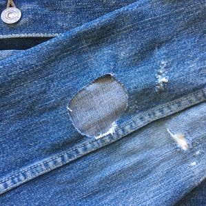 Mended Levis 507xx jacket, before.